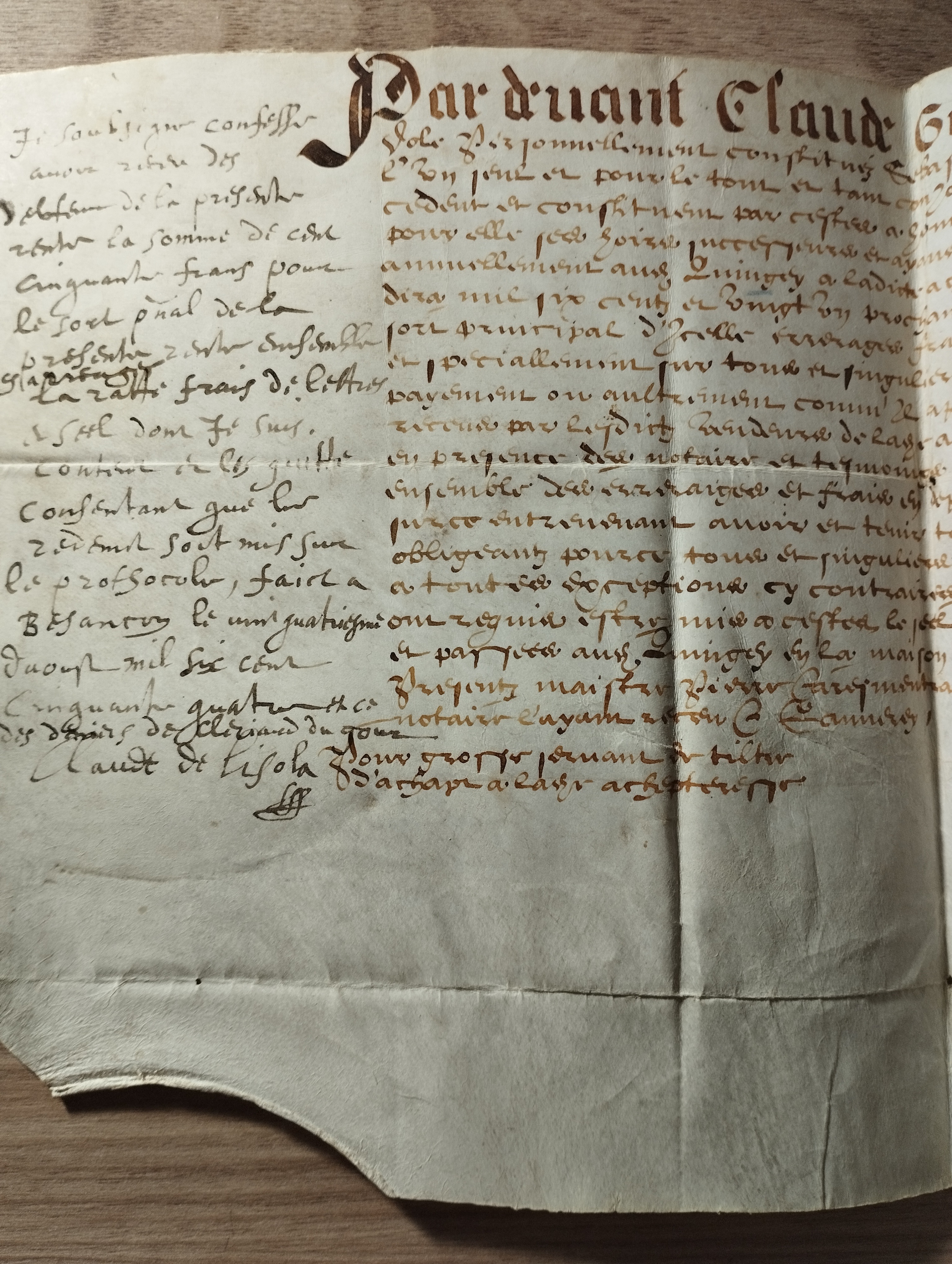 acte notarie (1620–1654)