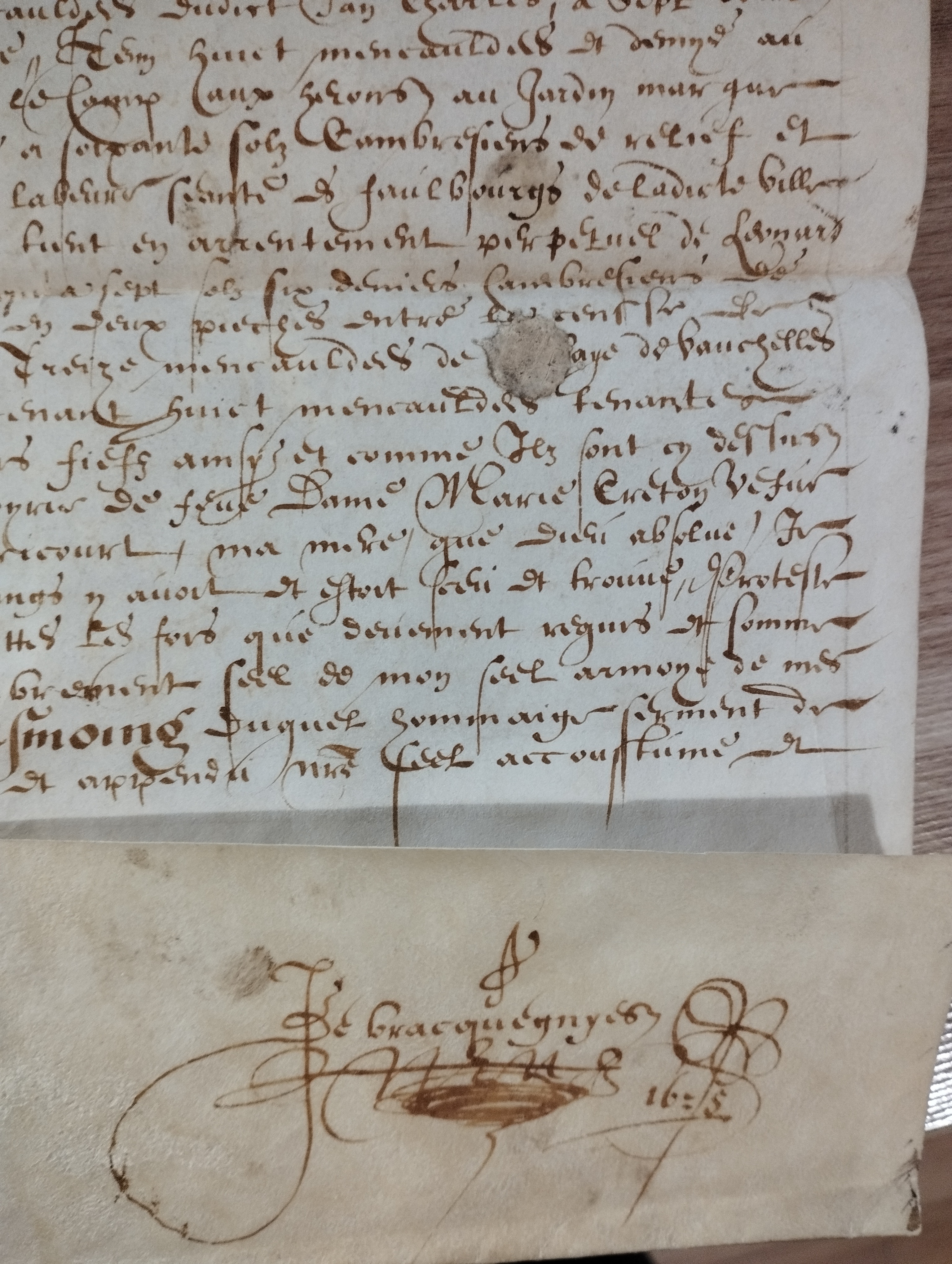 acte de dénombrement et de relief de fief (2 novembre 1625)