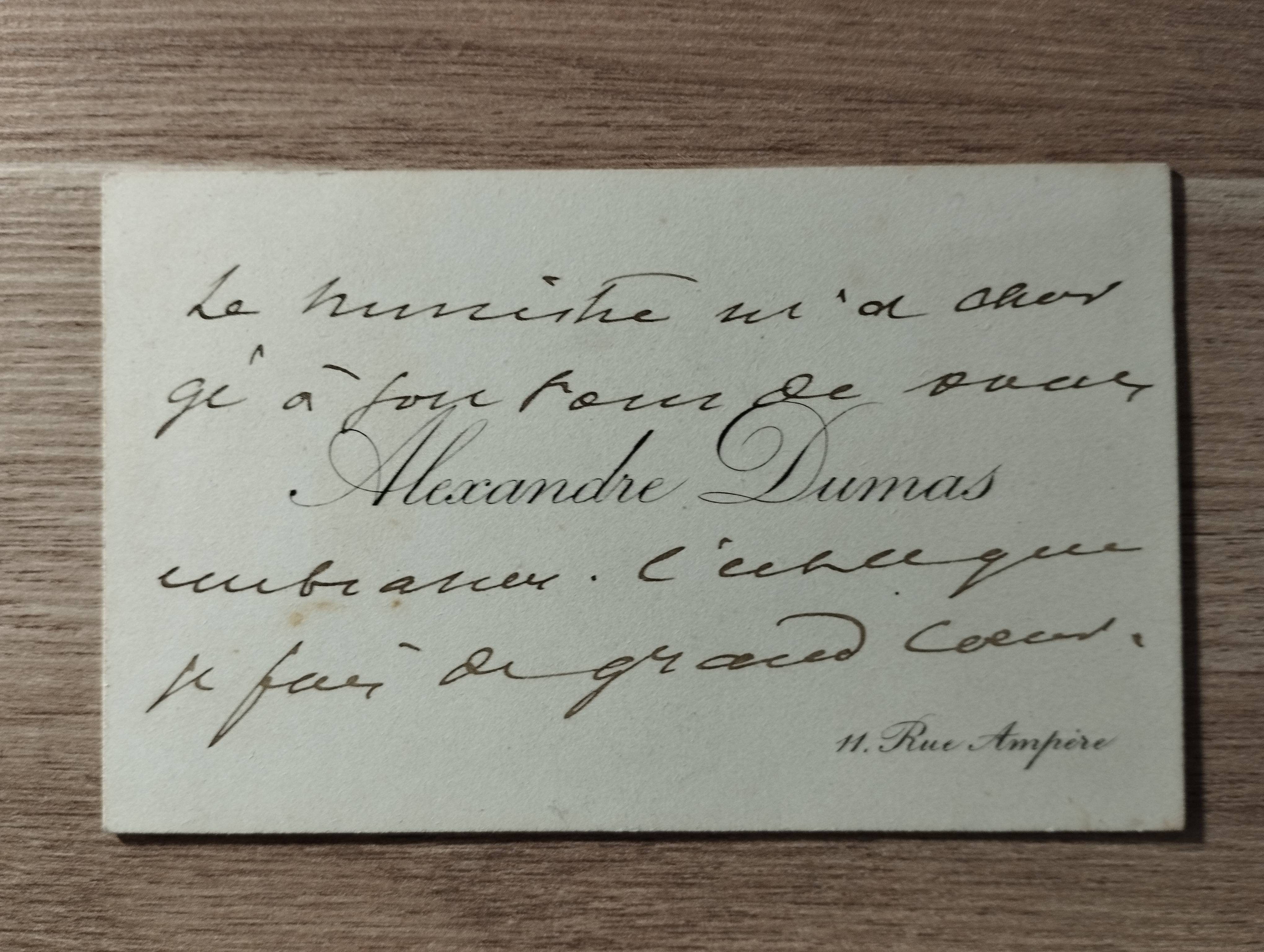 A.Dumas fils     Carte de visit+autogaphe