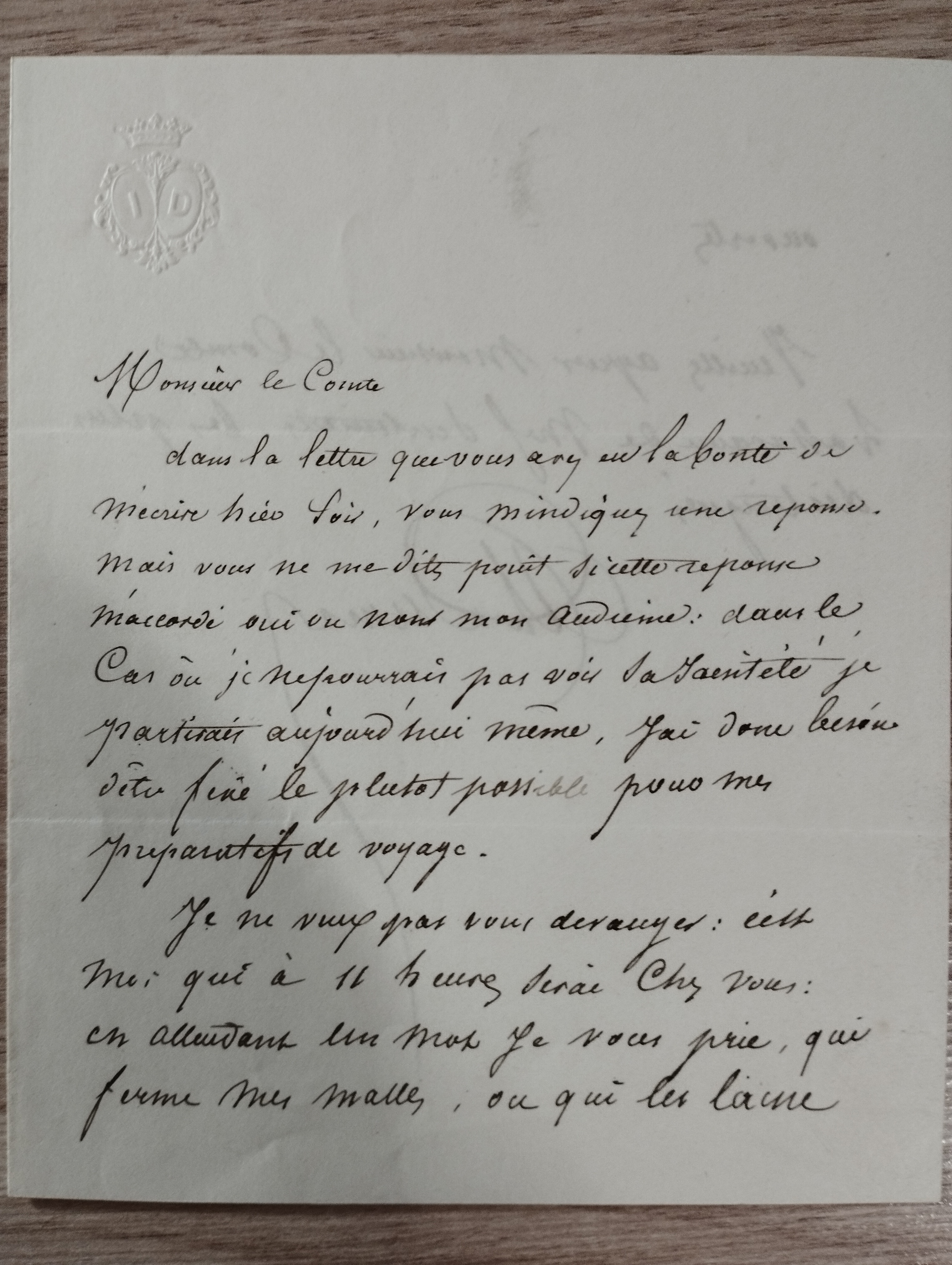 A.Dumas  lettre autographe signée non datée, adressée à un Comte concernant une audience