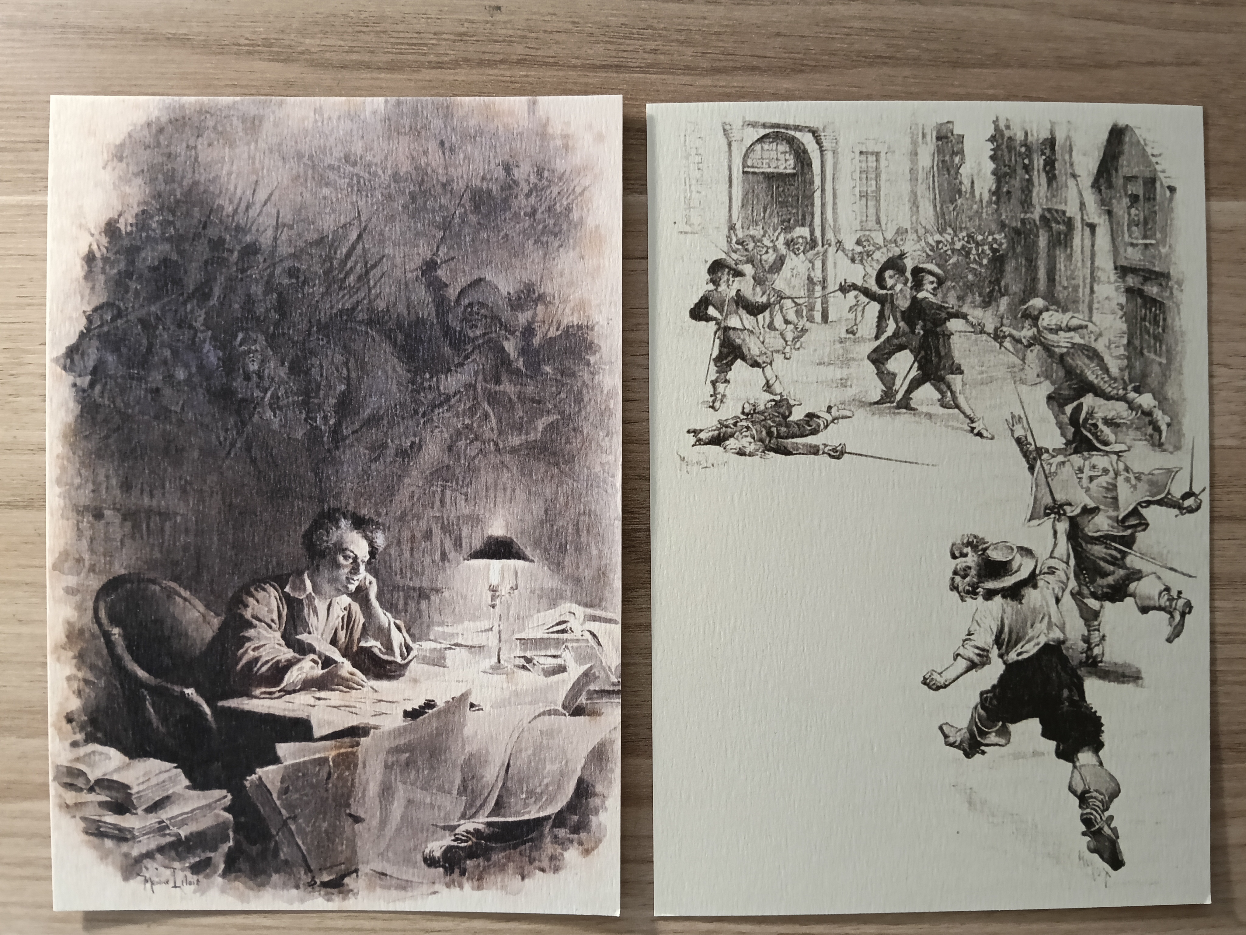 8 cartes postales  (ill. M.Leloir pour Les Trois Mousquetaires)