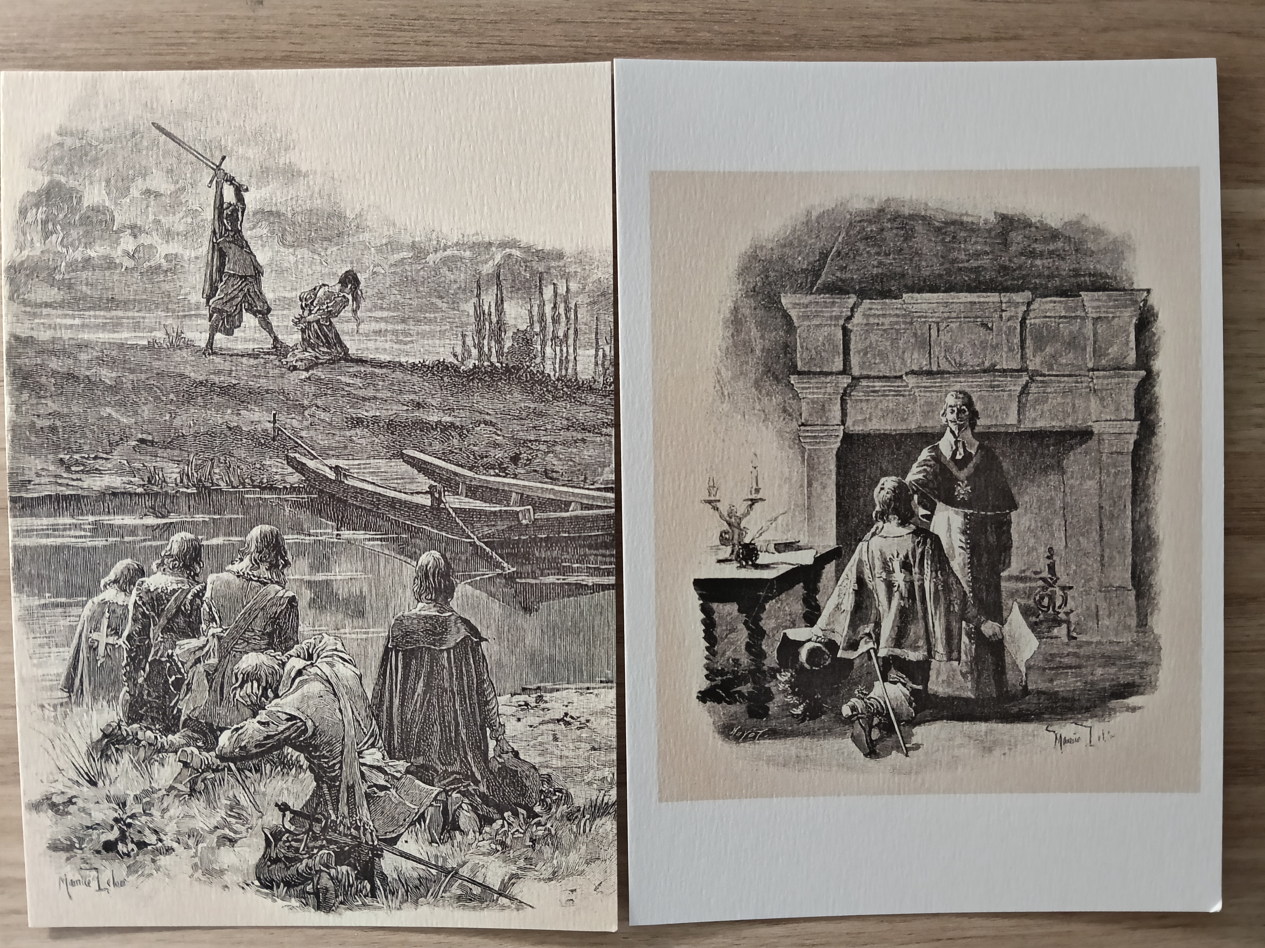 8 cartes postales  (ill. M.Leloir pour Les Trois Mousquetaires)