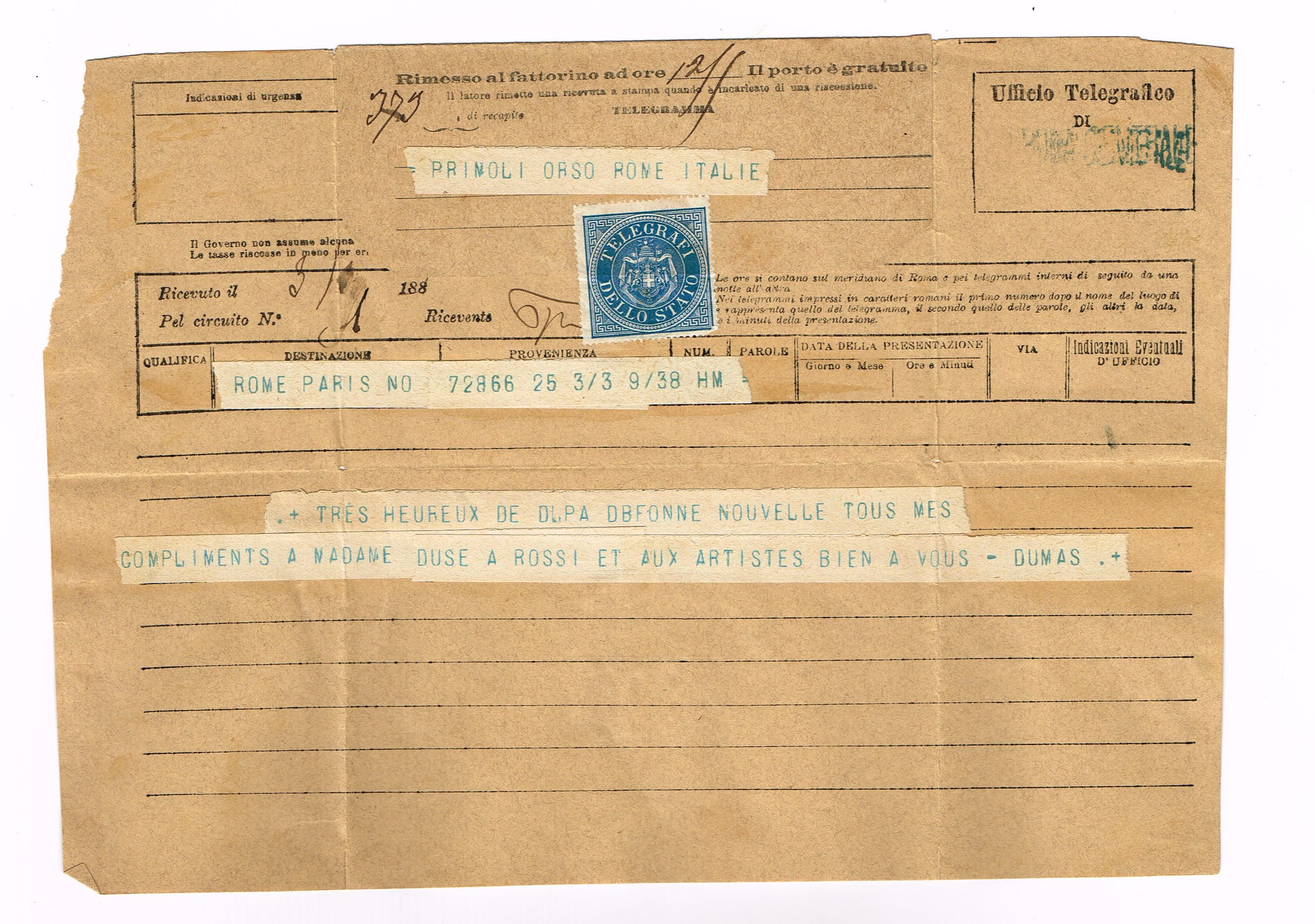 A. DUMAS Fils  (Duse, Knorring)
