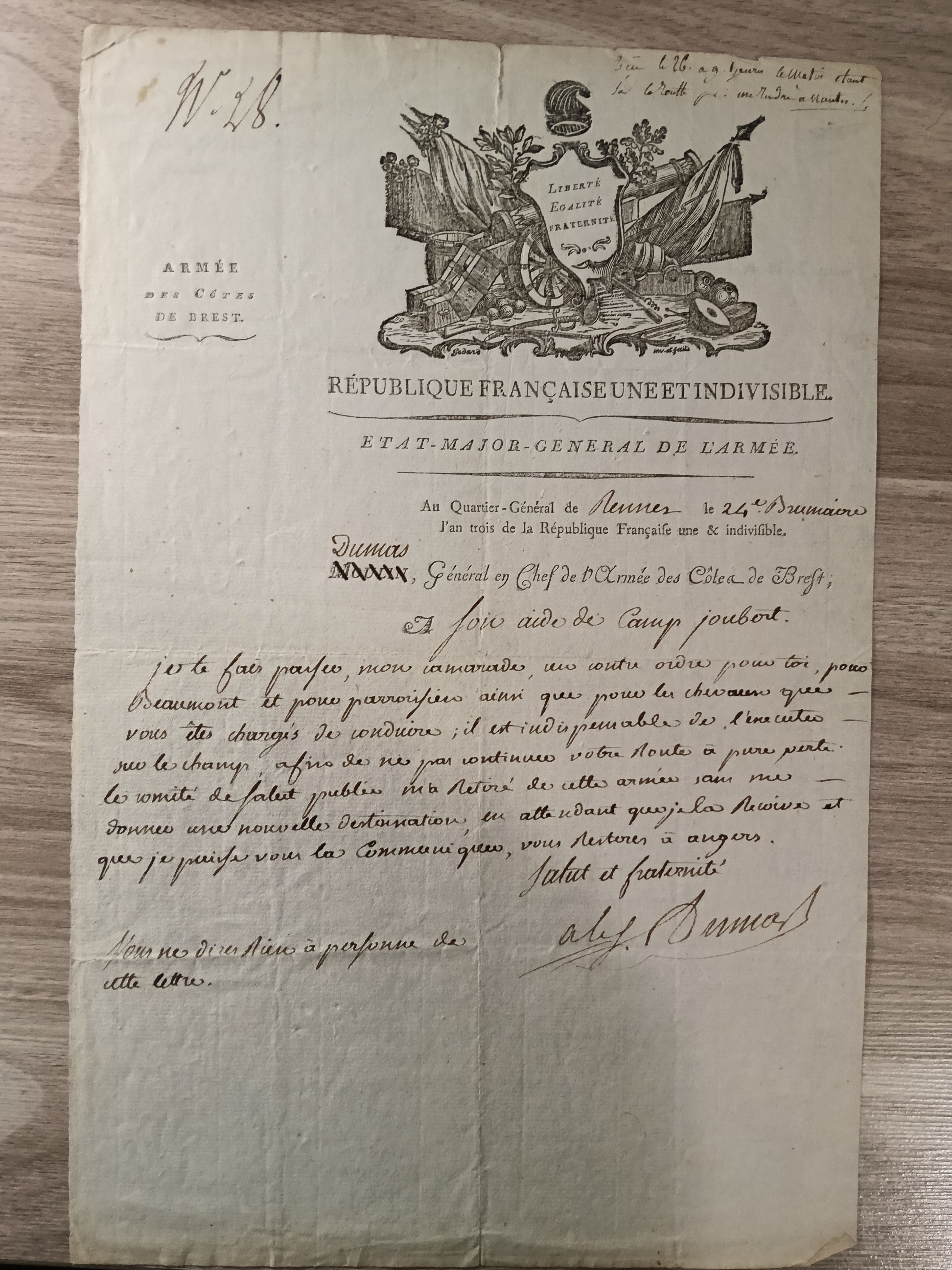T.A.Dumas PS 24 brumeire an 3 (14 novembre 1796)