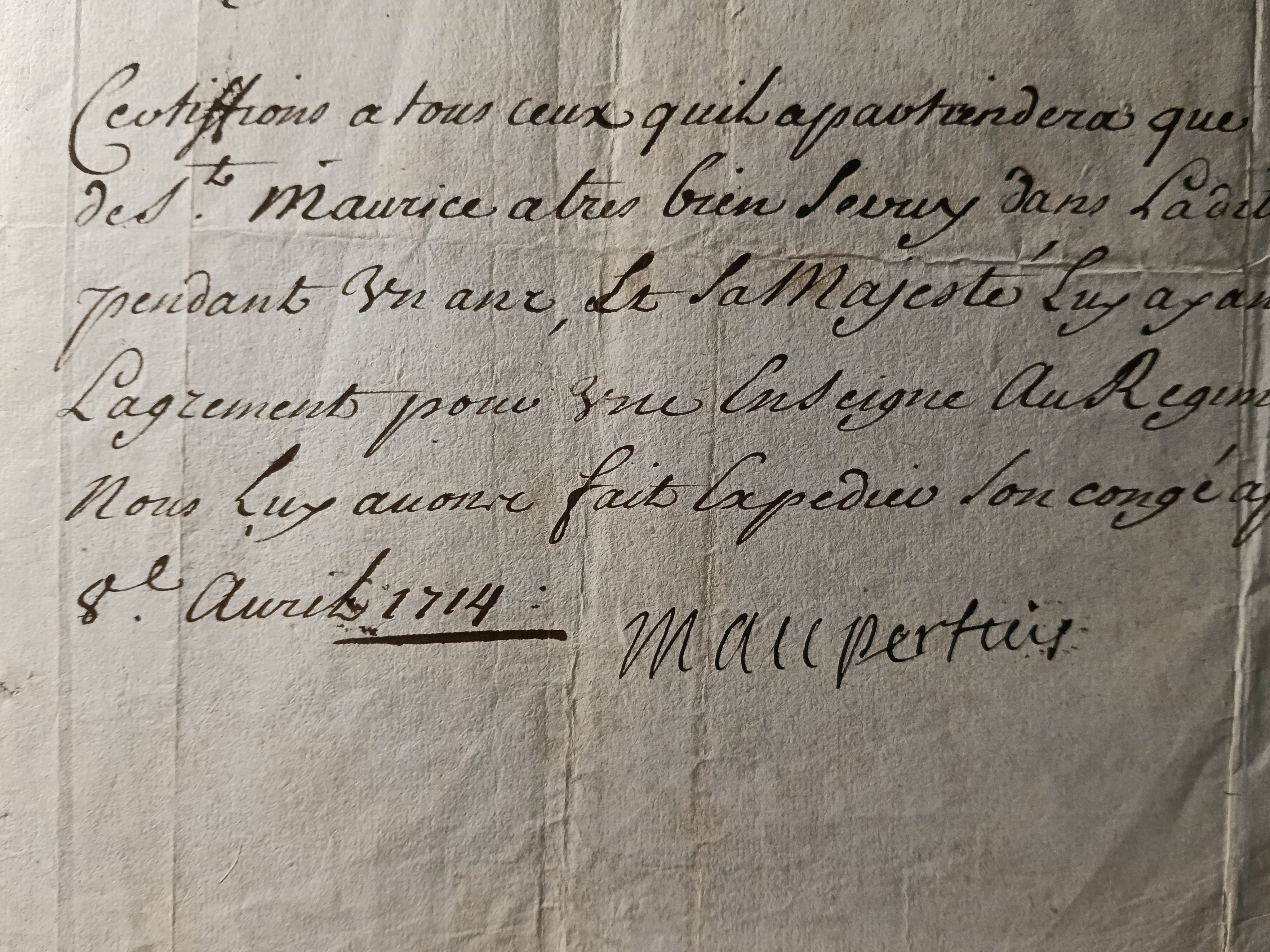 Louis de Melun marquis de Maupertuis   PS  8 avril 1714