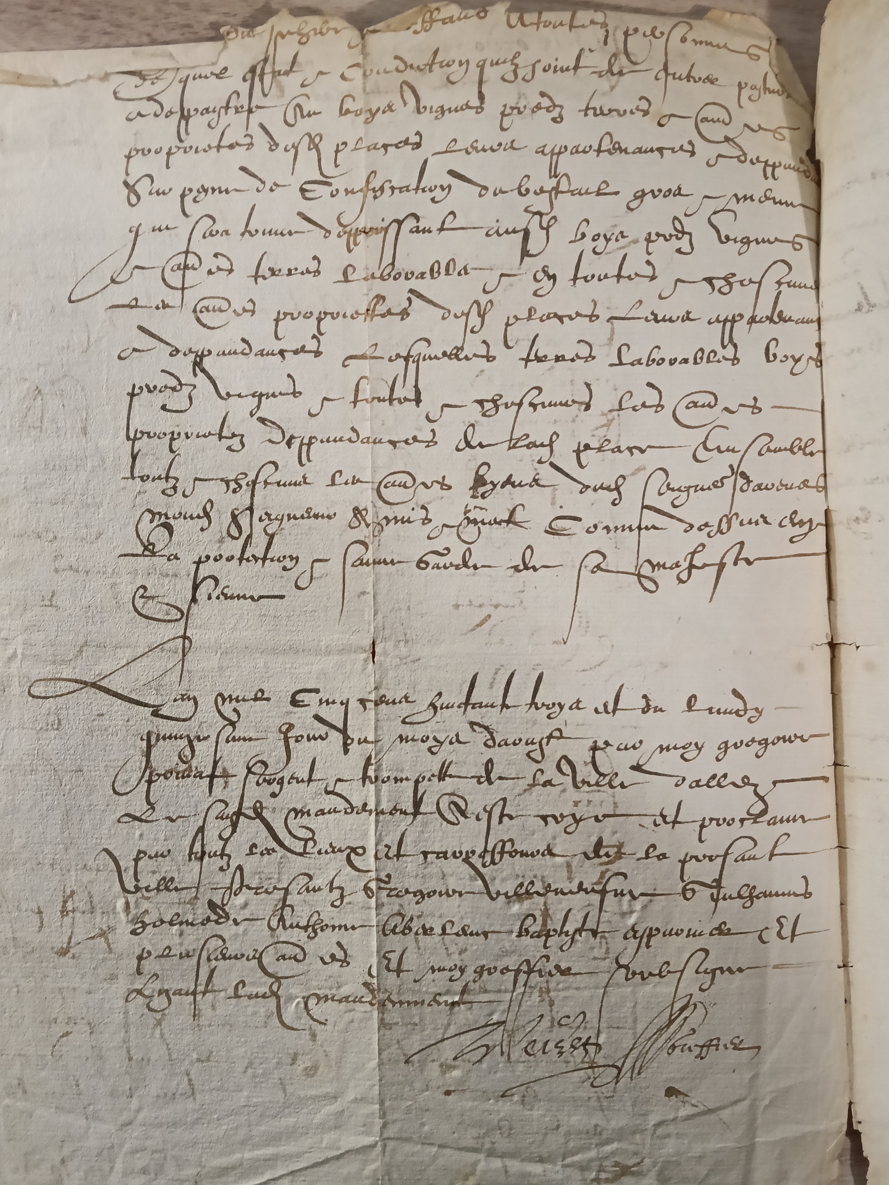 3 documents en nom de H.I Montmorancy 1583