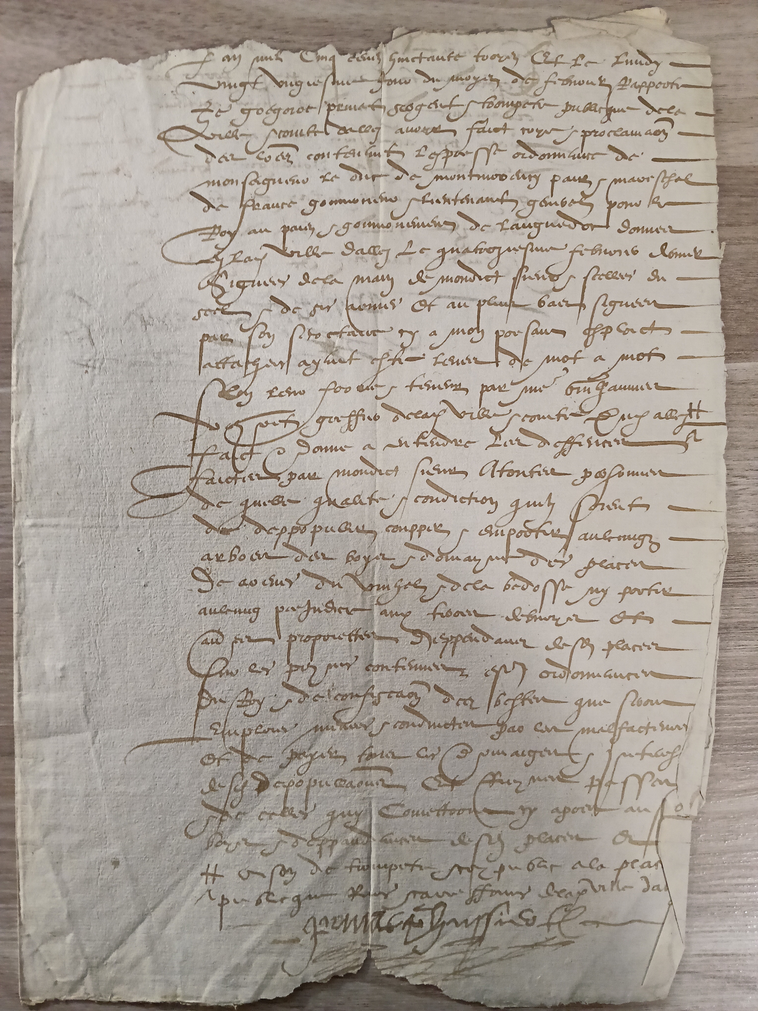 3 documents en nom de H.I Montmorancy 1583