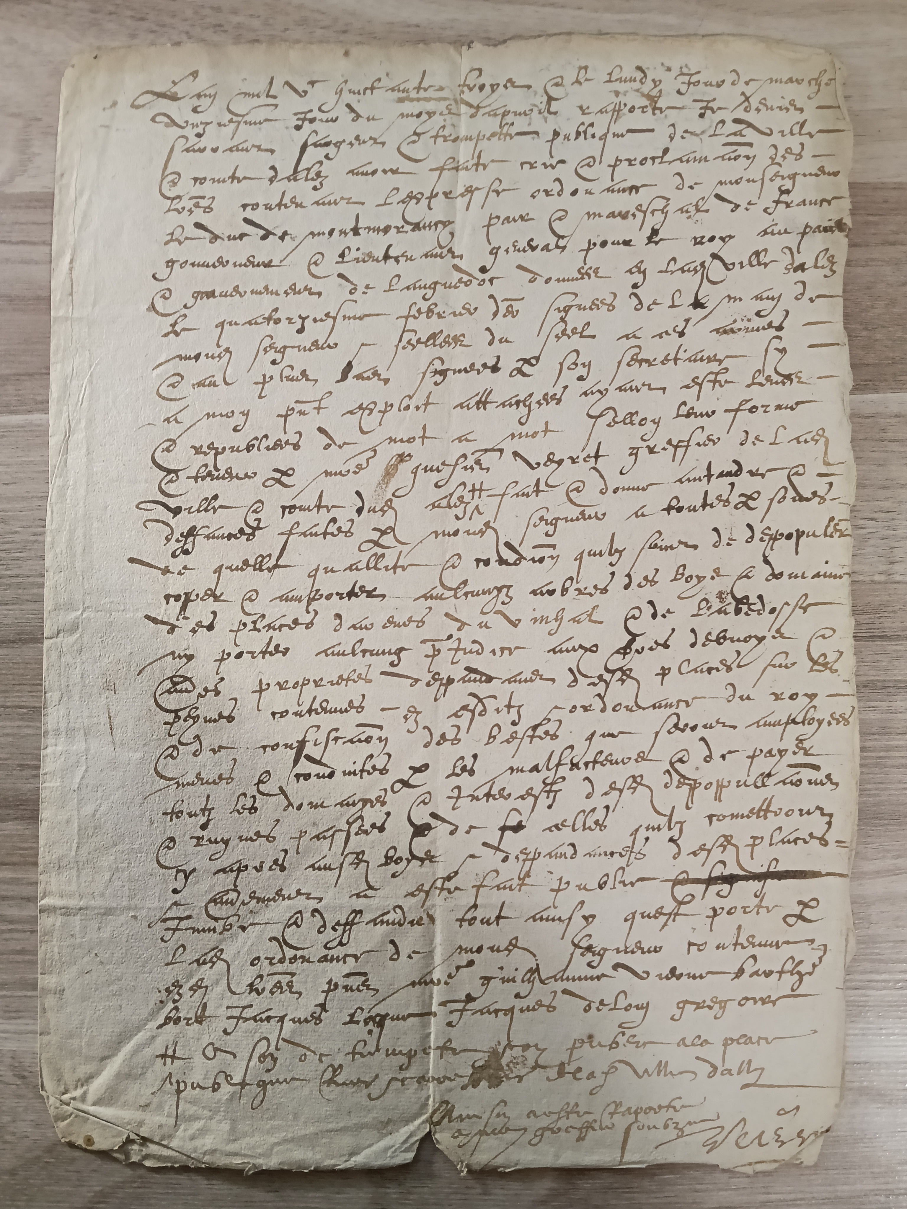 3 documents en nom de H.I Montmorancy 1583